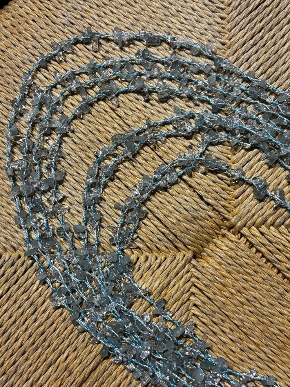 Aqua glass tiered bead Necklace - Women Jewelry - Picture 6 of 8